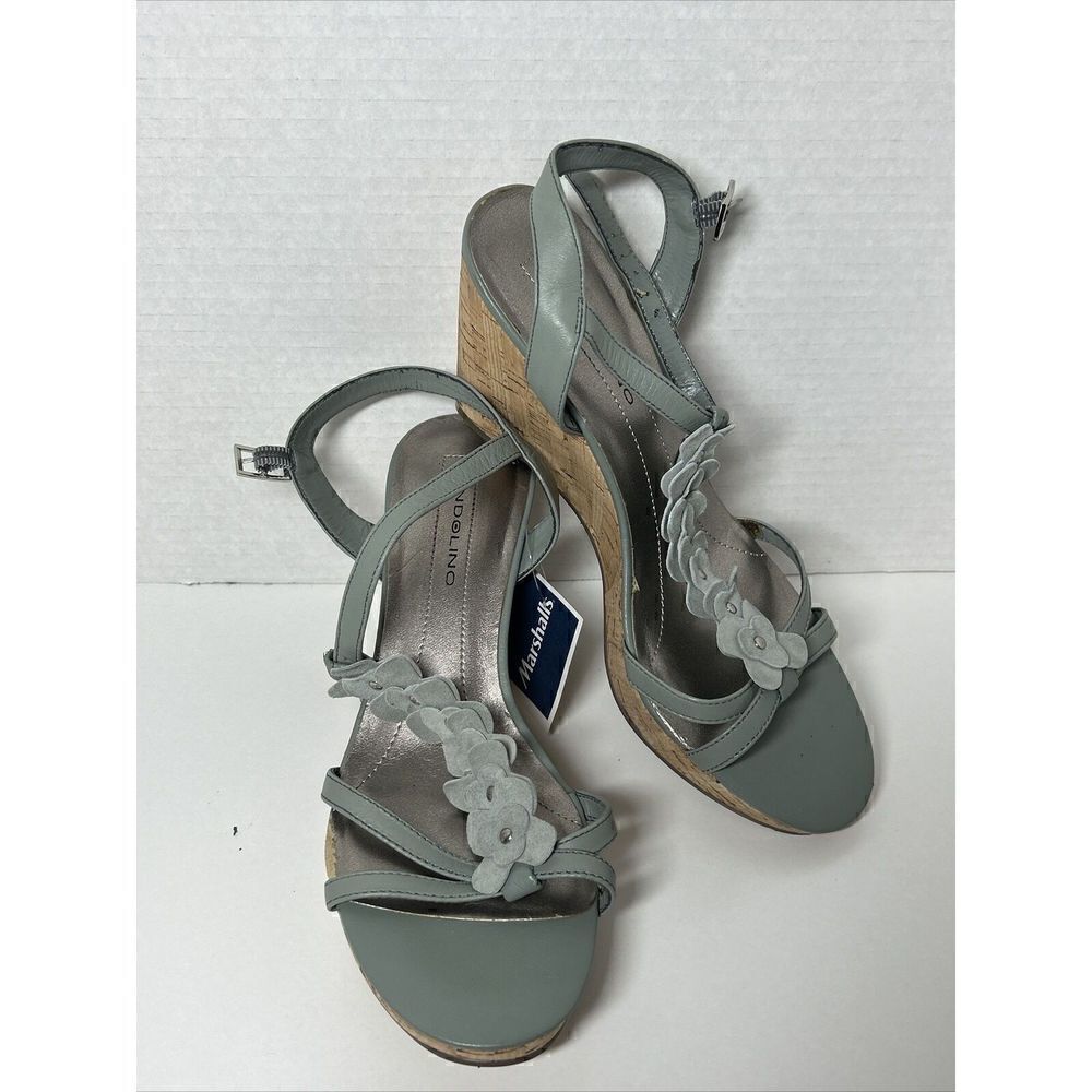 Bandolino Womens Cork Open Toe Wedge Sandals Shoes Size 8